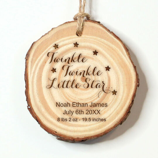 Twinkle Twinkle Little Star Real Wood Ornament